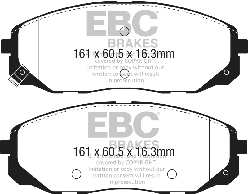 EBC 2015+ Kia Sedona 3.3L Yellowstuff Front Brake Pads