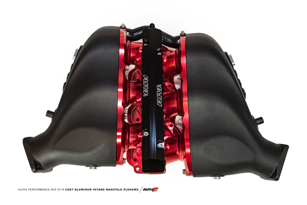 AMS Performance Nissan GT-R Alpha Carbon Fiber/Billet Intake Manifold w/Secondary Fuel Rail - Blue