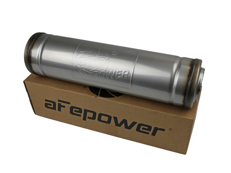 aFe MACH Force-Xp 409 SS Muffler 3in Center/Center 18in L X 5in Dia - Round Body