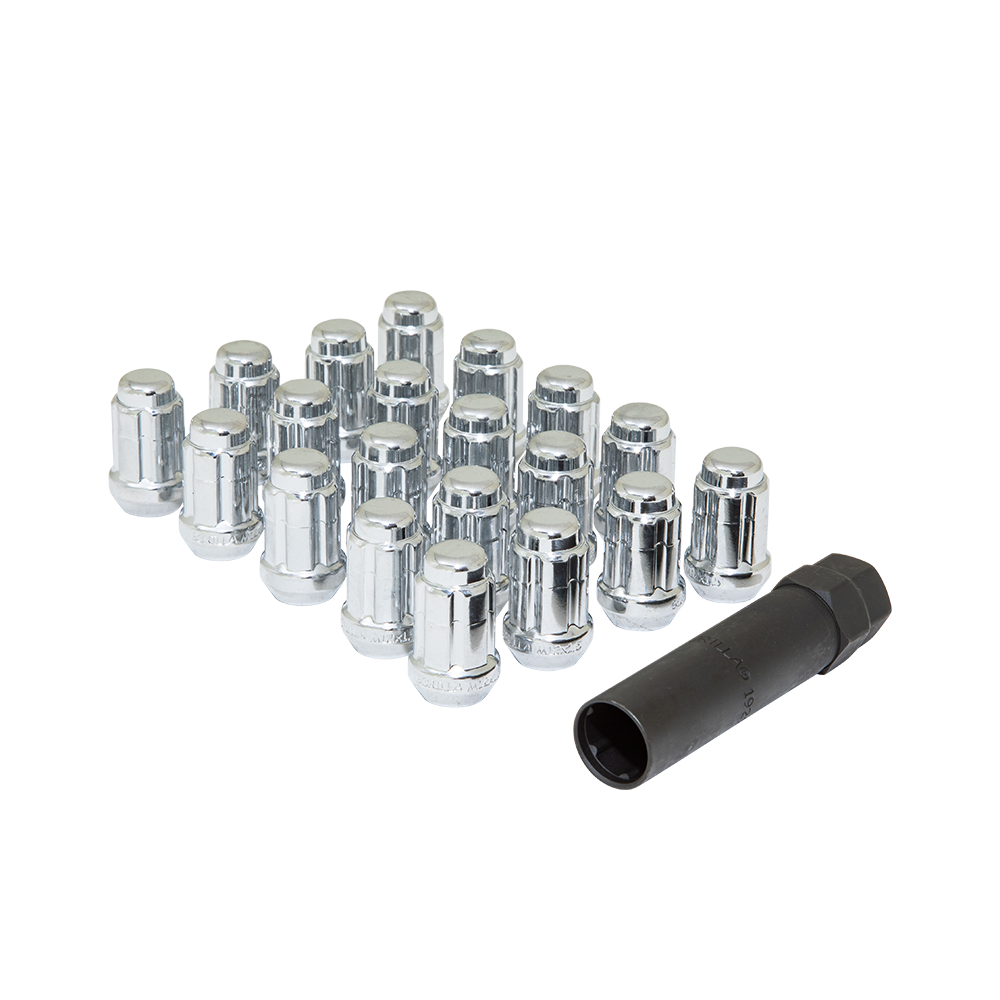 Gorilla Lug Nuts Dual Hex Key - 12mm x 1.50 Thread Size - Chrome Finish - Set of 20