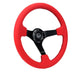 NRG Reinforced Steering Wheel (350mm/3in. Deep) Matte Black Spoke/ Red Alcantara w/ Black Stitching