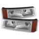 xTune Chevy Silverado 03-06 Bumper Lights Amber Reflector Chrome CBL-JH-CSIL03-AM-E