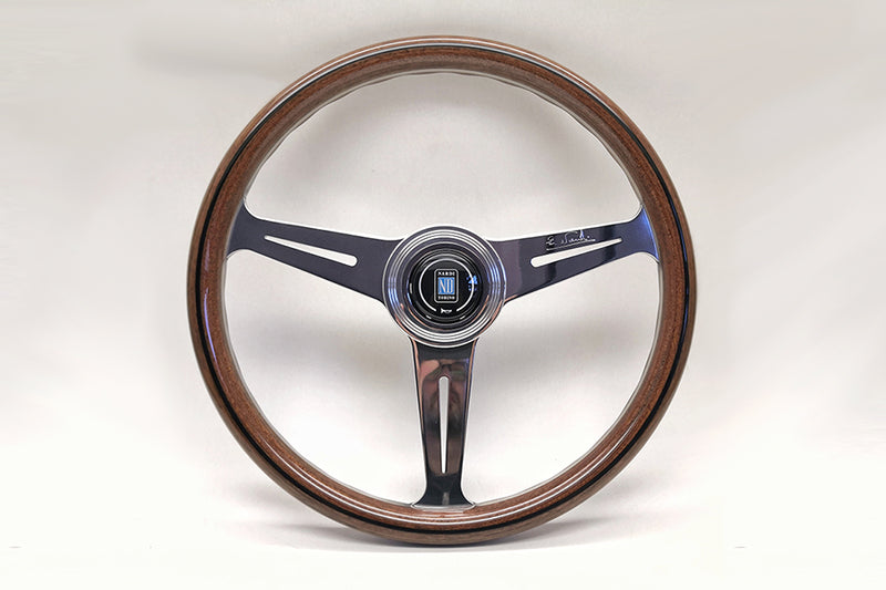 Nardi Classic Wood Steering Wheel 360mm with Wooden grip and Polished spokes — authentic Italian manufacture