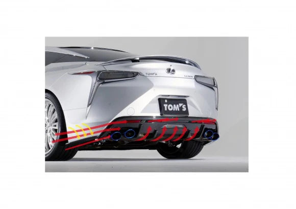 TOM'S Racing - Carbon Rear Bumper Diffuser + Rear-Side Fin Kit for 2018+ Lexus LC500, 2021+ LC500 Convertible