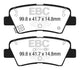 EBC 15+ Hyundai Sonata 1.6 Turbo (Elec Park Brake) Ultimax2 Rear Brake Pads