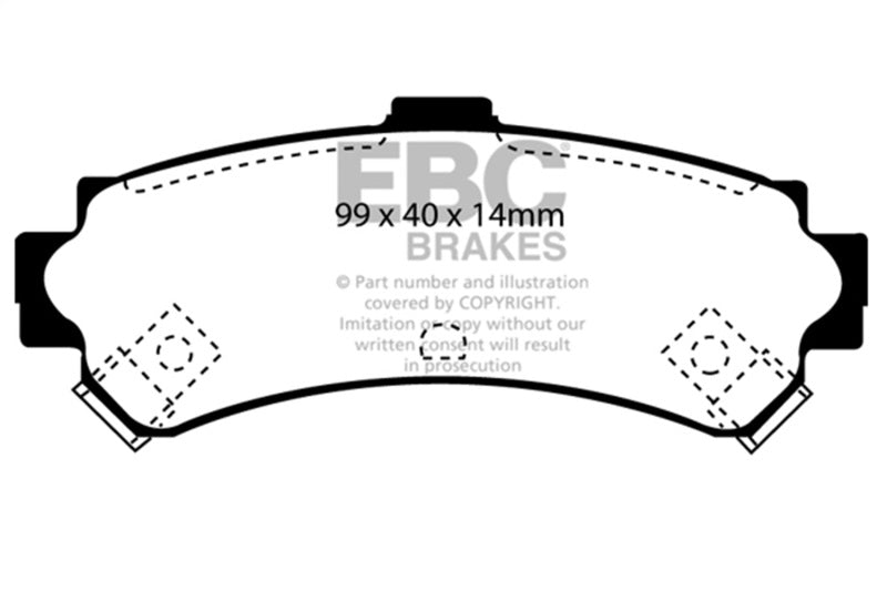 EBC 95-97 Nissan Sentra 1.6 Redstuff Rear Brake Pads