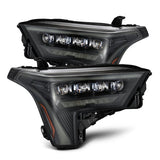AlphaRex 23-24 Toyota Tacoma LUXX-Series LED Proj Headlights Alpha Blk w/Actv Light & Seq. Sig + DRL
