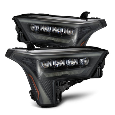 AlphaRex 23-24 Toyota Tacoma LUXX-Series LED Proj Headlights Alpha Blk w/Actv Light & Seq. Sig + DRL