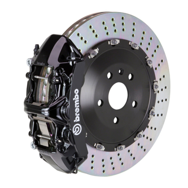Brembo 17-23 540i Front GT BBK 6 Piston Cast 405x34 2pc Rotor Drilled-White