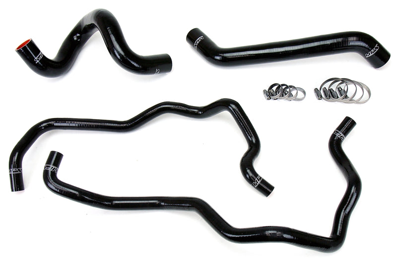 HPS Silicone Radiator and Heater Hoses - 2007-2011 Jeep Wrangler JK & Unlimted 3.8L V6 Left Hand Drive - Black (57-1220-BLK)