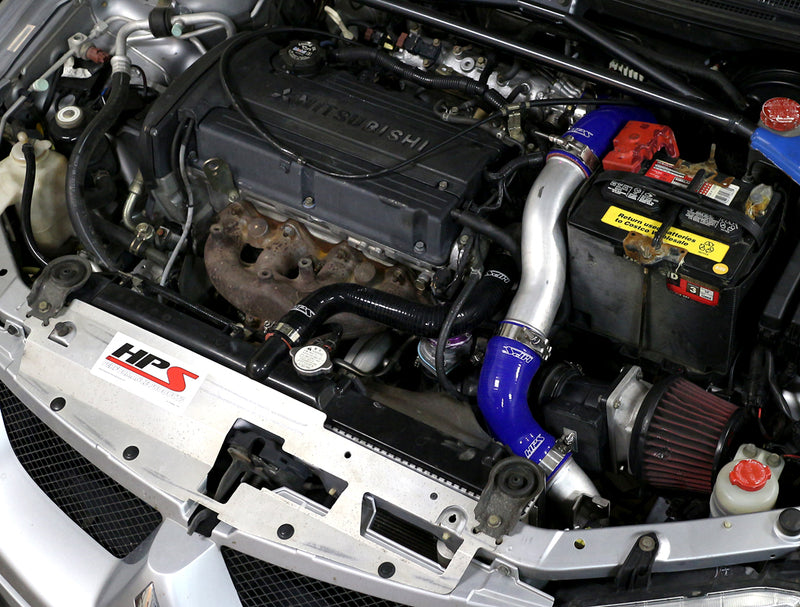 HPS Silicone Intercooler Hoses - 2003-2007 Mitsubishi Lancer EVO 8 9 MR US-Spec - Blue (57-1227-BLUE)