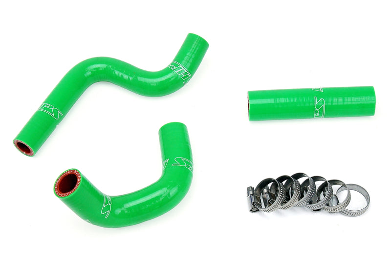 HPS Silicone Radiator Hoses - 1998-2012 Kawasaki KX80 KX85 KX100 - Green (57-1364-GRN)