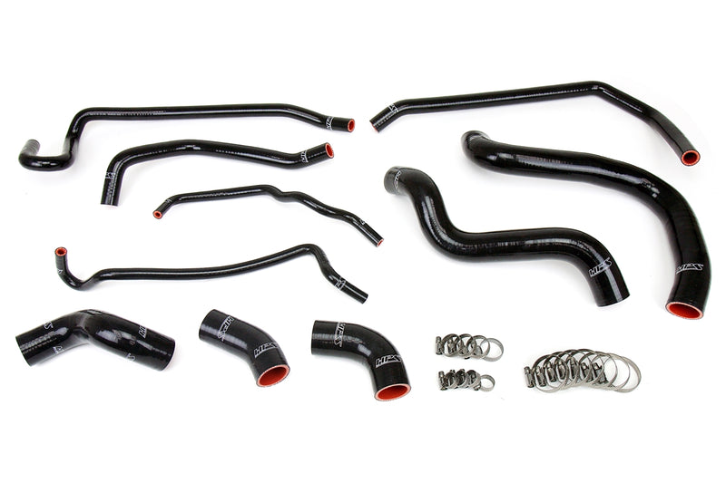 HPS Silicone Radiator and Heater Hoses - 2011-2014 Ford Mustang GT 5.0L V8 (includes Boss 302) - Black (57-1429-BLK)
