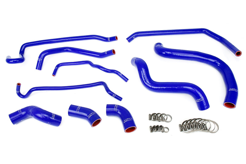 HPS Silicone Radiator and Heater Hoses - 2011-2014 Ford Mustang GT 5.0L V8 (includes Boss 302) - Blue (57-1429-BLUE)