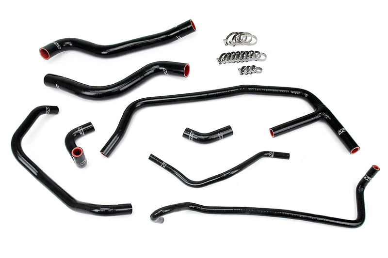 HPS Silicone Radiator and Heater Hoses - 2015-2019 Ford Mustang Ecoboost 2.3L Turbo - Black (57-1452-BLK)