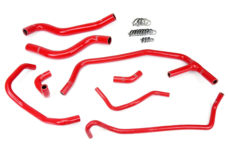 HPS Silicone Radiator and Heater Hoses - 2015-2019 Ford Mustang Ecoboost 2.3L Turbo - Red (57-1452-RED)