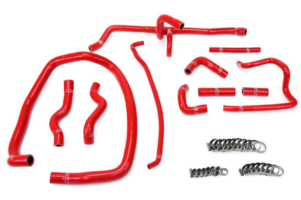 HPS Silicone Heater Hoses - 1996-1999 BMW E36 M3 Left Hand Drive - Red (57-1488-RED)