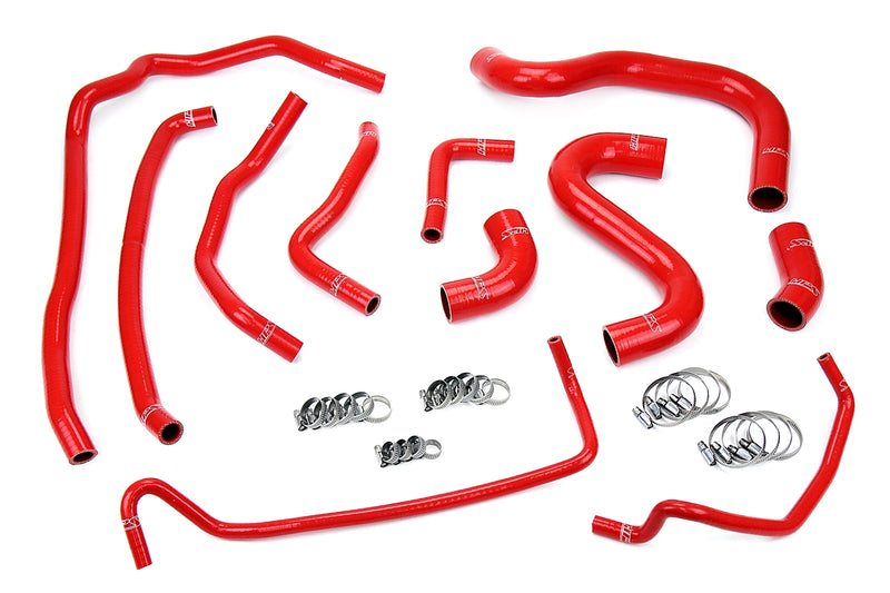 HPS Silicone Radiator and Heater Hoses - 2015-2016 Ford Mustang GT 5.0L V8 - Red (57-1502-RED)