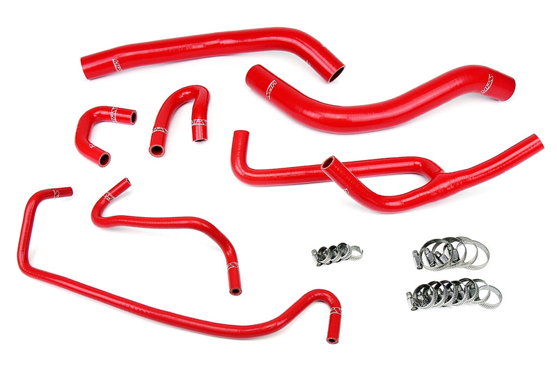 HPS Silicone Radiator and Heater Hoses - 2015-2017 Ford Mustang 3.7L V6 - Red (57-1506-RED)