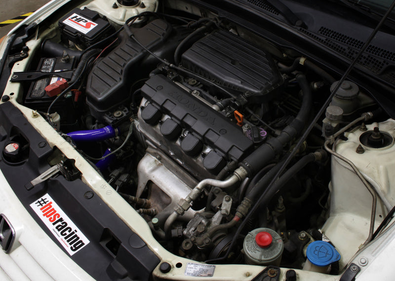 HPS Silicone Radiator Hoses - 2001-2005 Honda Civic 1.7L Manual Trans. - Blue (57-1525-BLUE)