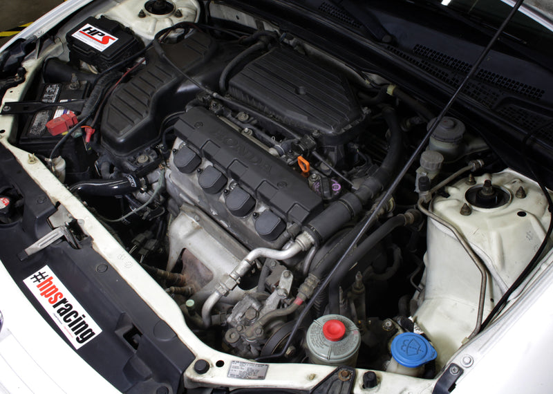 HPS Silicone Radiator Hoses - 2001-2005 Honda Civic 1.7L Automatic Trans. - Black (57-1526-BLK)