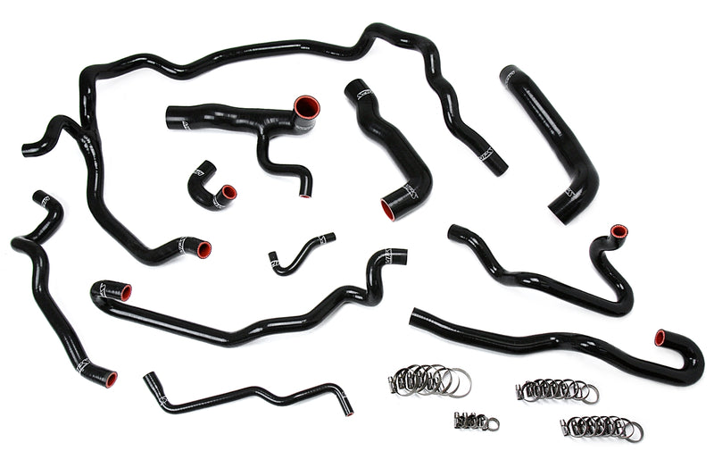 HPS Silicone Radiator and Heater Hoses - 2004-2005 BMW 530i E60 Left Hand Drive - Black (57-1552-BLK)