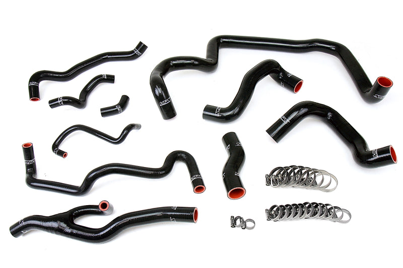 HPS Silicone Radiator and Heater Hoses - 2007-2011 Mini Cooper S 1.6L Turbo Automatic Trans - Black (57-1557-BLK)