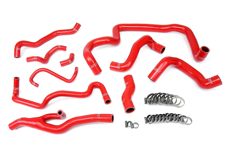 HPS Silicone Radiator and Heater Hoses - 2007-2011 Mini Cooper S 1.6L Turbo Automatic Trans - Red (57-1557-RED)