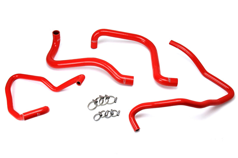 HPS Silicone Radiator and Heater Hoses - 2003-2006 Jeep Wrangler TJ SE 2.4L 4Cyl Left Hand Drive - Red (57-1589-RED)