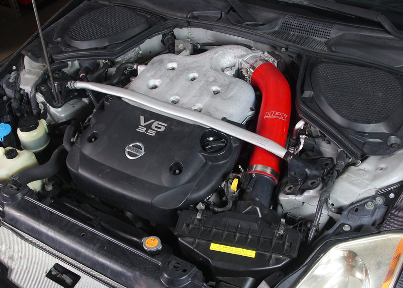 HPS Silicone Air Intake Hose - 2003-2006 Nissan 350Z 3.5L V6 - Red (57-1591-RED)