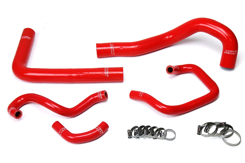 HPS Silicone Radiator and Heater Hoses - 1993-1998 Toyota Supra MK4 2JZ Turbo Left Hand Drive - Red (57-1613-RED)
