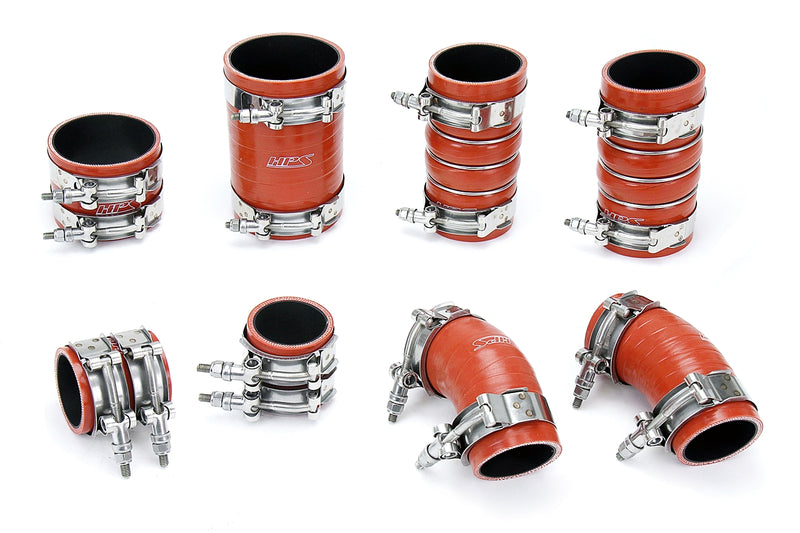 HPS Silicone Intercooler Hoses - 2015-2016 Ford F-150 3.5L Ecoboost Twin Turbo - Orange (57-1706)
