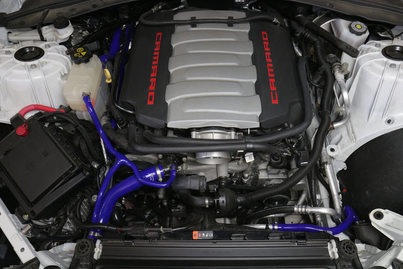 HPS Silicone Radiator and Heater Hoses - 2016-2017 Chevy Camaro SS Coupe 6.2L V8 - Blue (57-1707-BLUE)