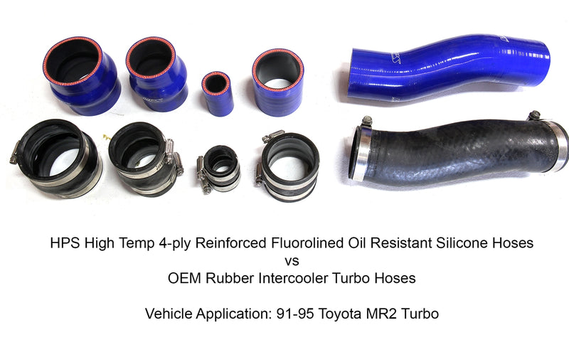 HPS Silicone Intercooler Hoses - 1991-1995 Toyota MR2 2.0L Turbo - Blue (57-1711-BLUE)