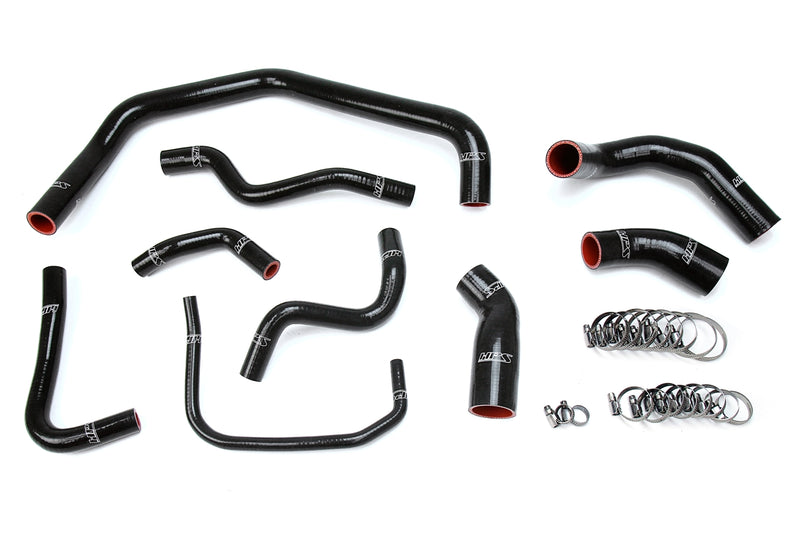 HPS Silicone Radiator Hoses - 2003-2004 Ford Mustang SVT Cobra 4.6L V8 Supercharged - Black (57-1728-BLK)