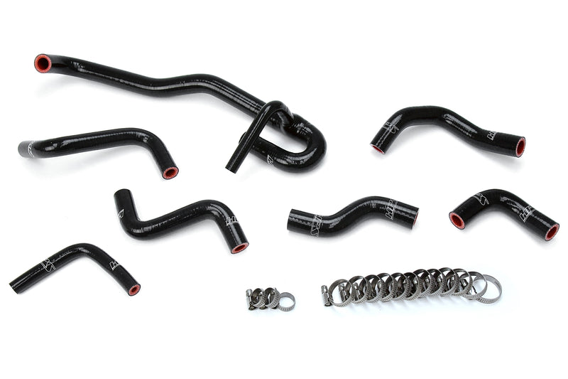 HPS Silicone Heater Hoses - 1989-1992 Toyota 4Runner 3.0L V6 with Rear Heater Left Hand Drive - Black (57-1766-BLK)