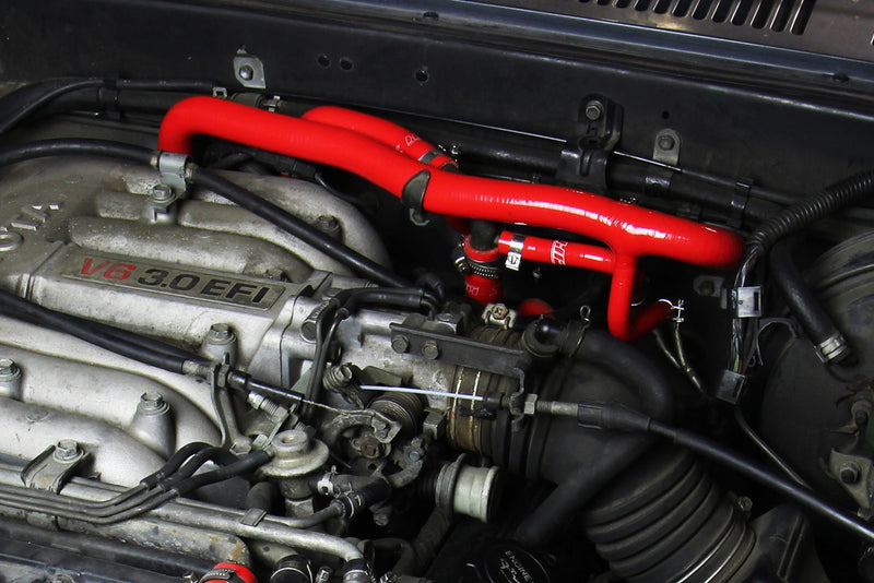 HPS Silicone Heater Hoses - 1989-1992 Toyota 4Runner 3.0L V6 with Rear Heater Left Hand Drive - Red (57-1766-RED)