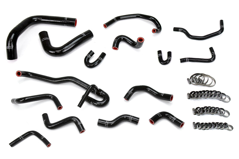 HPS Silicone Radiator and Heater Hoses - 1989-1992 Toyota 4Runner 3.0L V6 with rear heater Left Hand Drive - Black (57-1831-BLK)