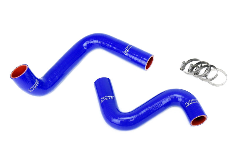 HPS Silicone Radiator Hoses - 1989-1998 Nissan 240SX with LS Swap (LS1 water pump, 9 o'clock thermostat, KA24DE radiator) - Blue (57-1955-BLUE)