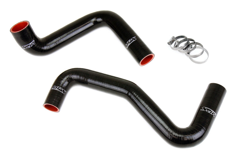 HPS Silicone Radiator Hoses - 1989-1998 Nissan 240SX with LS Swap (LS1 water pump, 9 o'clock thermostat, SR20DET radiator) - Black (57-1956-BLK)