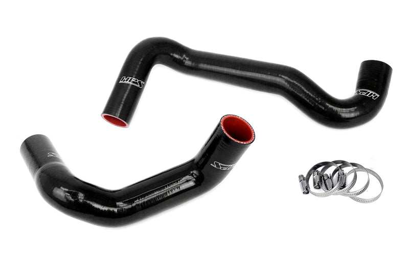HPS Silicone Radiator Hoses - 1989-1998 Nissan 240SX with LS Swap (LS3/LS7 water pump, 8 o'clock thermostat, KA24DE radiator) - Black (57-1991-BLK)