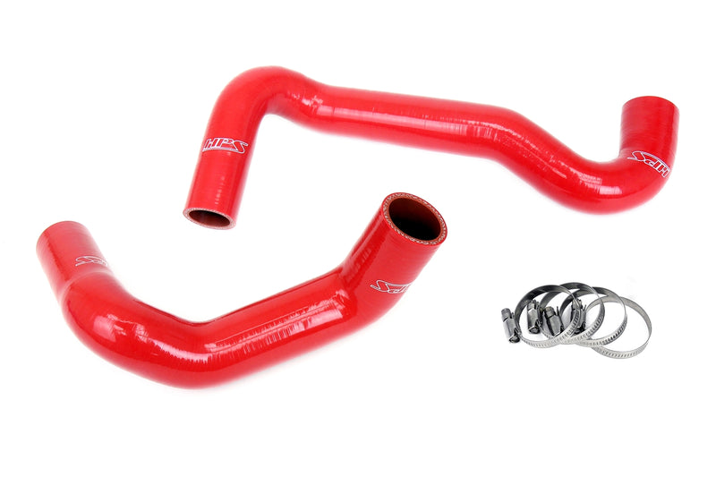 HPS Silicone Radiator Hoses - 1989-1998 Nissan 240SX with LS Swap (LS3/LS7 water pump, 8 o'clock thermostat, KA24DE radiator) - Red (57-1991-RED)