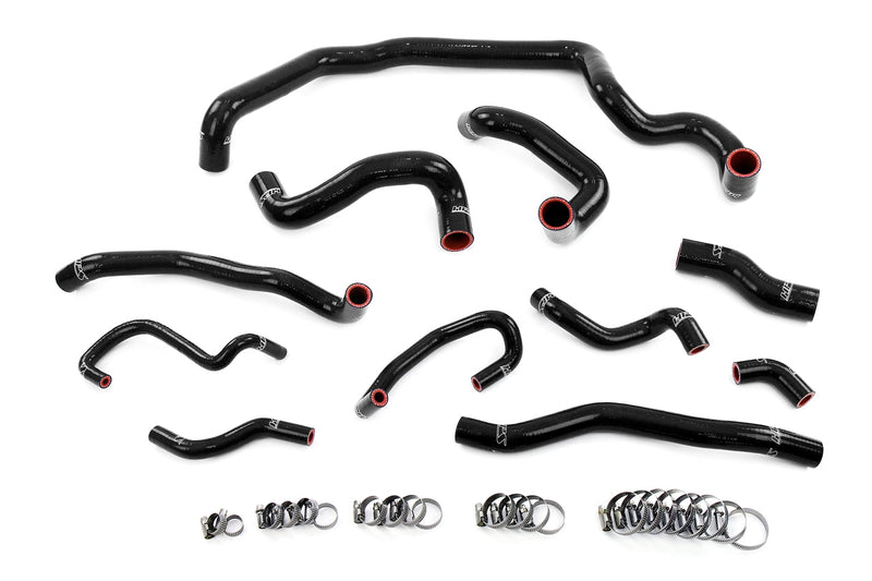 HPS Silicone Radiator, Heater, water pump, expansion tank coolant Hoses - 2007-2012 Mini Cooper 1.6L Turbo (N14) Manual Trans - Black (57-1995-BLK)