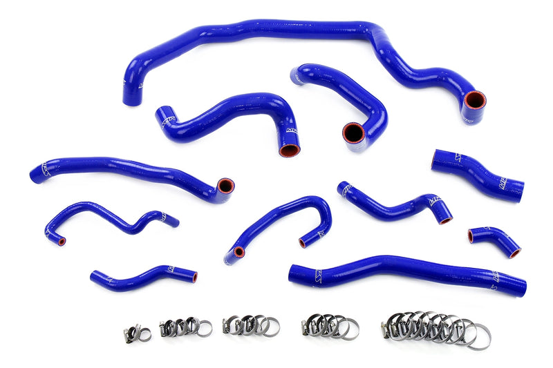 HPS Silicone Radiator, Heater, water pump, expansion tank coolant Hoses - 2007-2012 Mini Cooper 1.6L Turbo (N14) Manual Trans - Blue (57-1995-BLUE)