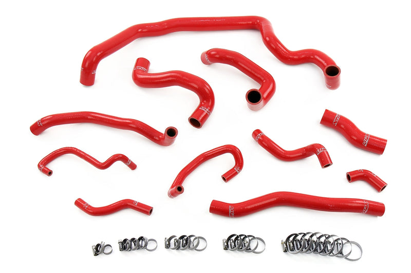 HPS Silicone Radiator, Heater, water pump, expansion tank coolant Hoses - 2007-2012 Mini Cooper 1.6L Turbo (N14) Manual Trans - Red (57-1995-RED)