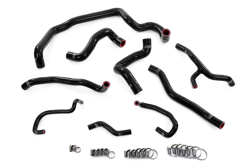 HPS Silicone Radiator, Heater, water pump, expansion tank coolant Hoses - 2011-2015 Mini Cooper 1.6L Turbo (N18) Manual Trans - Black (57-1997-BLK)