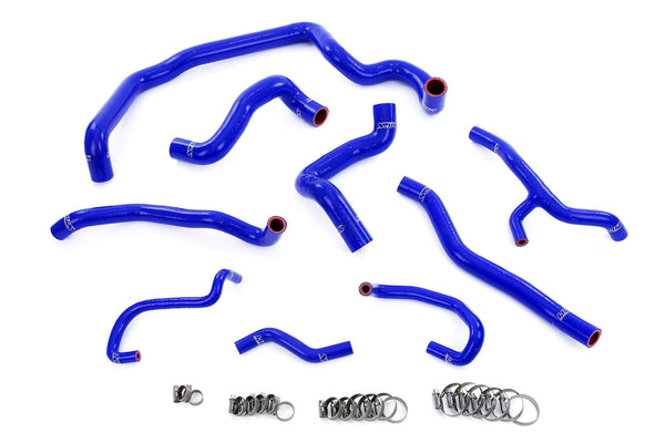 HPS Silicone Radiator, Heater, water pump, expansion tank coolant Hoses - 2011-2015 Mini Cooper 1.6L Turbo (N18) Manual Trans - Blue (57-1997-BLUE)