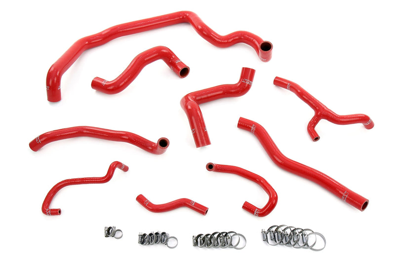 HPS Silicone Radiator, Heater, water pump, expansion tank coolant Hoses - 2011-2015 Mini Cooper 1.6L Turbo (N18) Manual Trans - Red (57-1997-RED)
