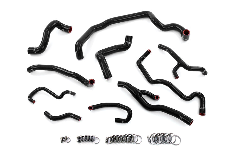 HPS Silicone Radiator, Heater, water pump, expansion tank coolant Hoses - 2011-2015 Mini Cooper 1.6L Turbo (N18) Auto Trans - Black (57-1998-BLK)