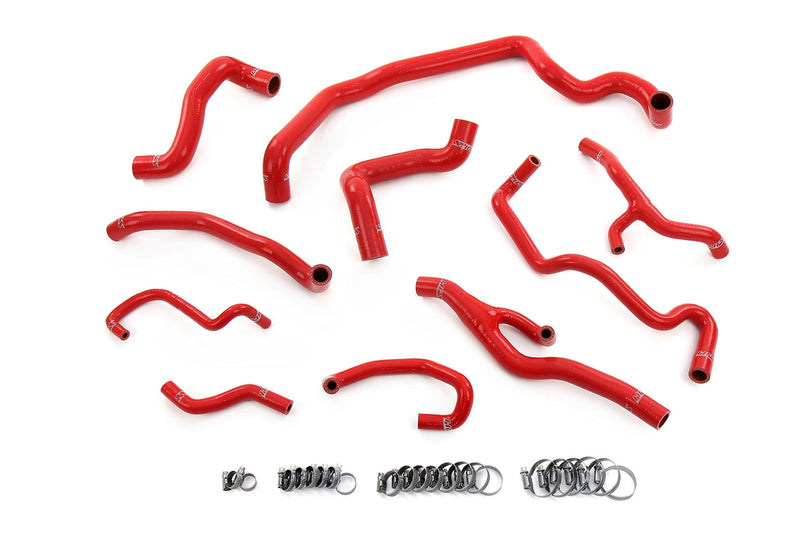 HPS Silicone Radiator, Heater, water pump, expansion tank coolant Hoses - 2011-2015 Mini Cooper 1.6L Turbo (N18) Auto Trans - Red (57-1998-RED)